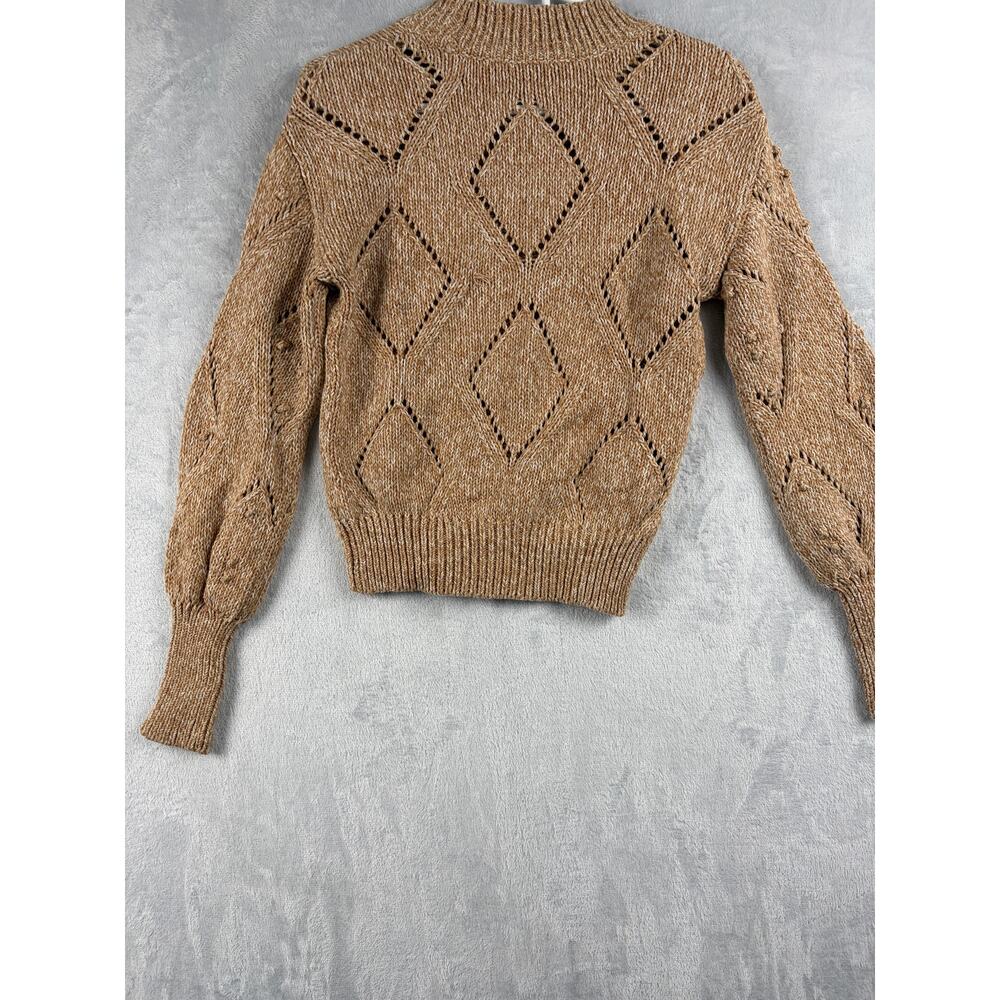 LOFT Bobble Pointelle Drop Shoulder Sweater – Camel – Size XS - Picture 5 of 8